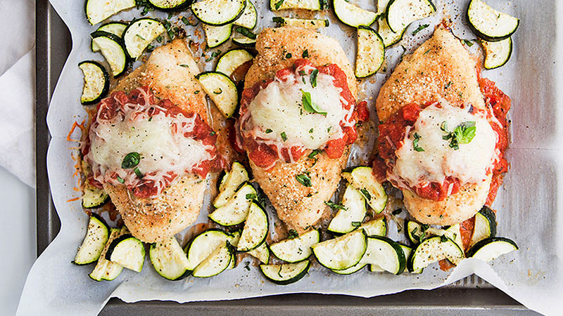 Crispy Oven Chicken and Zucchini Sheet Pan Dinner