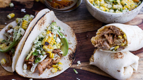 Slow-Cooker Enchilada Pork Tacos with Sweet-Corn Slaw-image