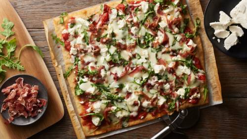 Prosciutto and Goat Cheese Pizza image