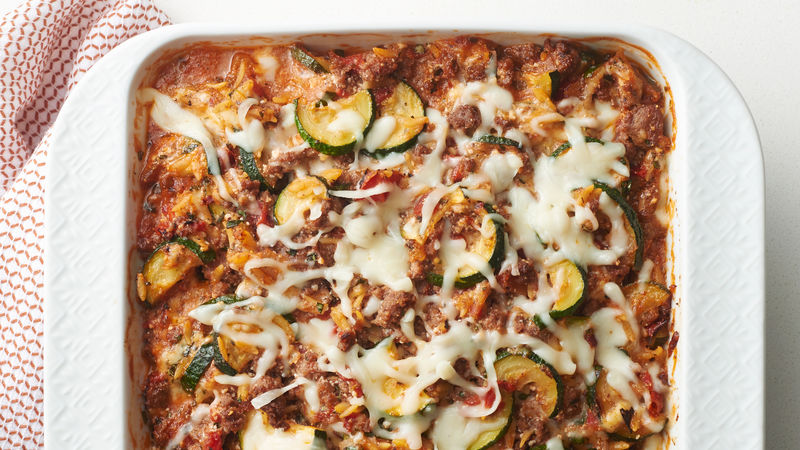 Zucchini And Ground Beef Orzo Casserole Recipe Bettycrocker Com