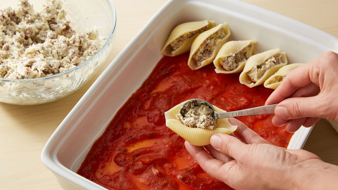 Three-Cheese Beef Pasta Shells Recipe - Pillsbury.com