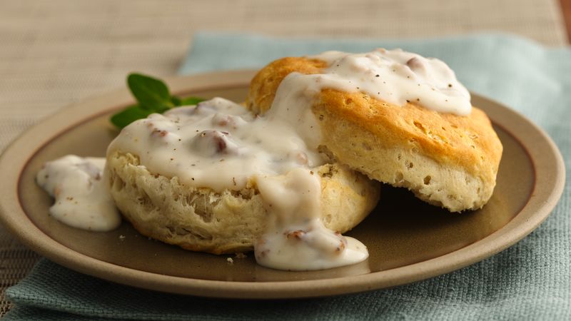 Unbeatable Sausage Gravy And Biscuits Recipe Pillsbury Com