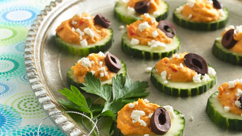 Cucumber-Hummus Stacks