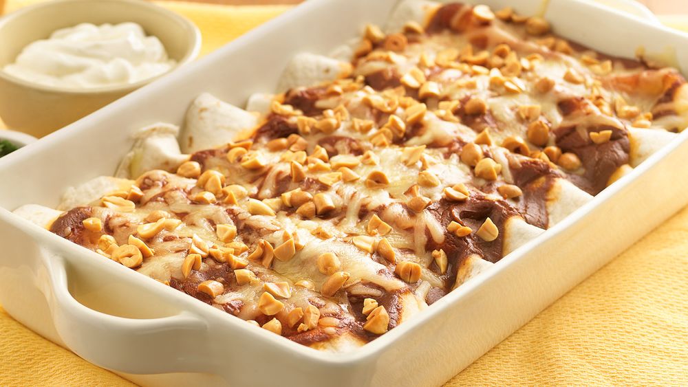 Peanut Butter Mole Enchiladas recipe from