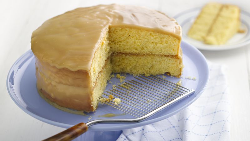 Golden Caramel Cake Recipe Bettycrocker Com