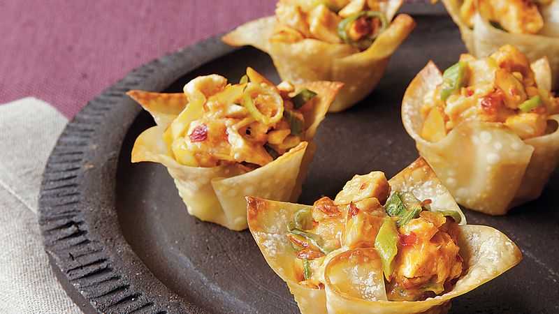 Asian Chicken Wonton Cups Recipe - BettyCrocker.com