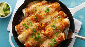 Smothered Skillet Beef Burritos