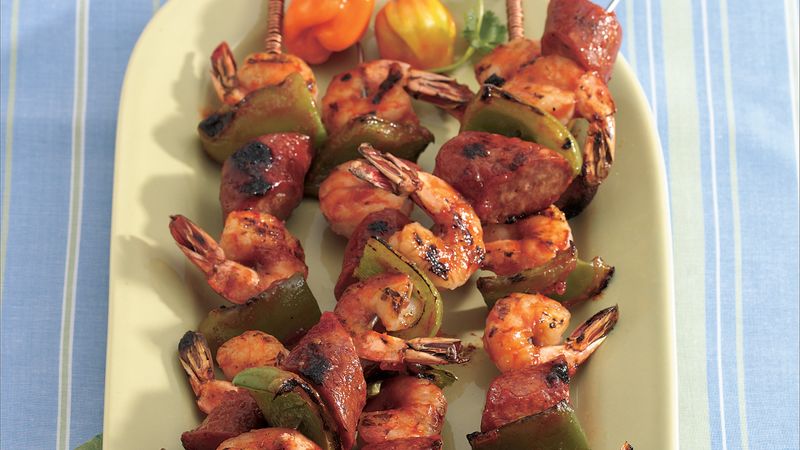 Grilled Shrimp and Sausage Kabobs
