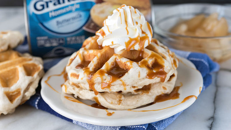 Apple Pie-Stuffed Biscuit Waffles