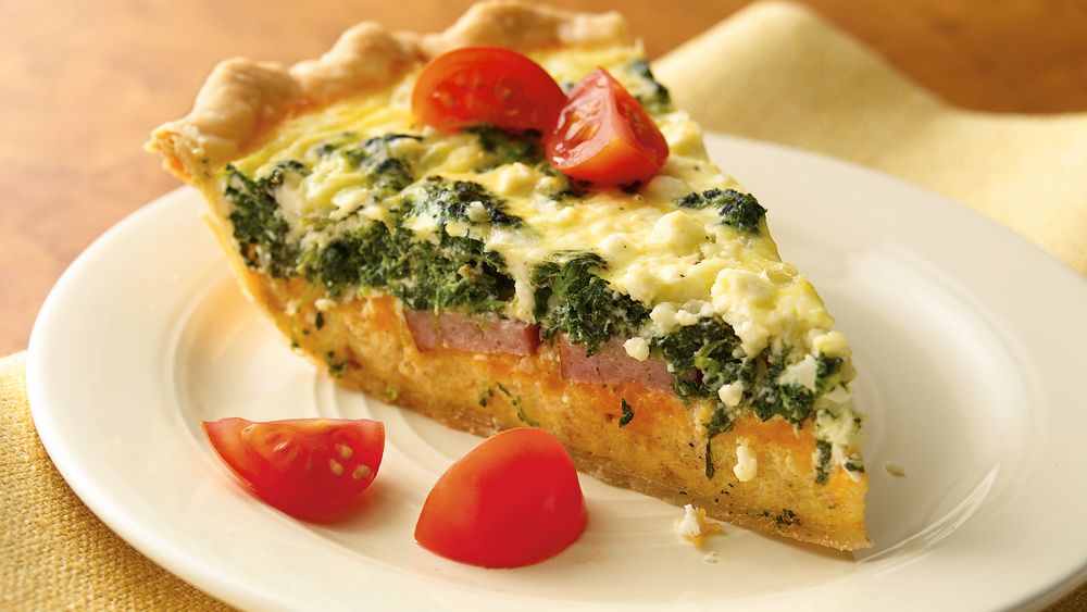 Spinach, Sausage and Feta Quiche recipe from