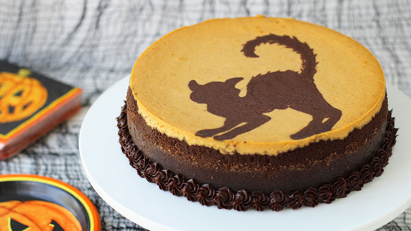 Painted Chocolate Pumpkin Cheesecake