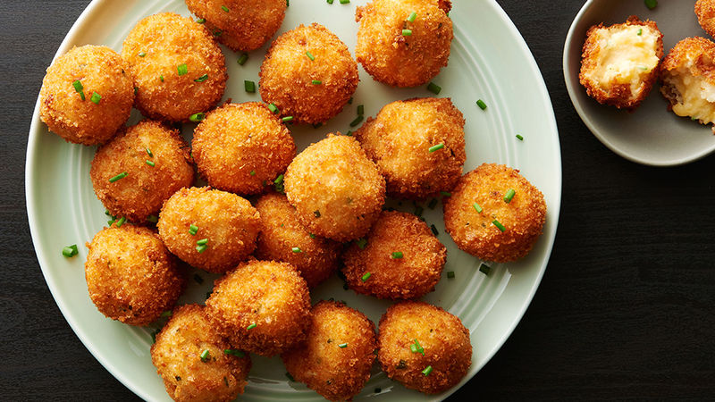 Loaded Cheesy Mashed Potato Balls Recipe Tablespoon Com