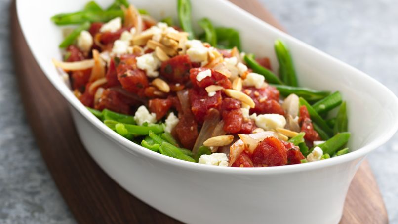 Green Beans with Tomatoes and Queso Fresco