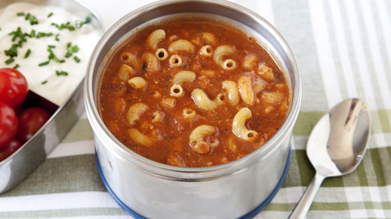 Receta de Almuerzos de Termo: Sencilla Sopa de Macarrones con Queso |  