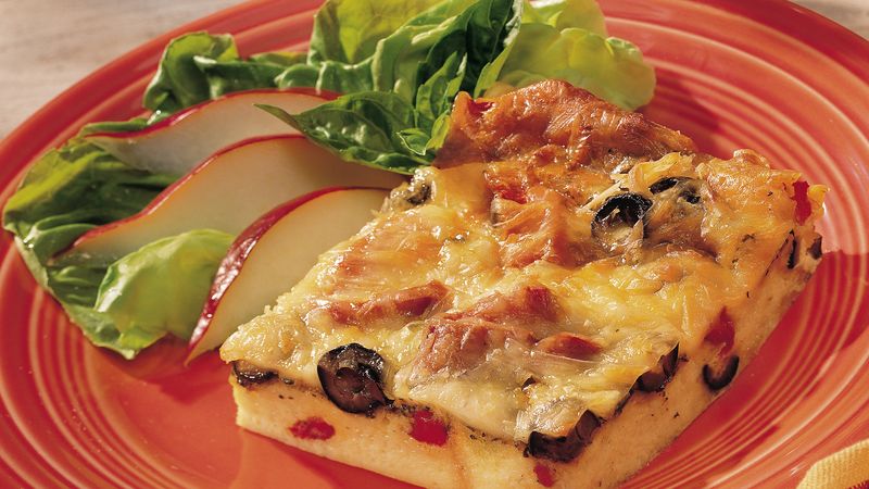 Mozzarella and Pesto Strata