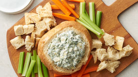 Spinach-Artichoke Dip in a Bread Bowl