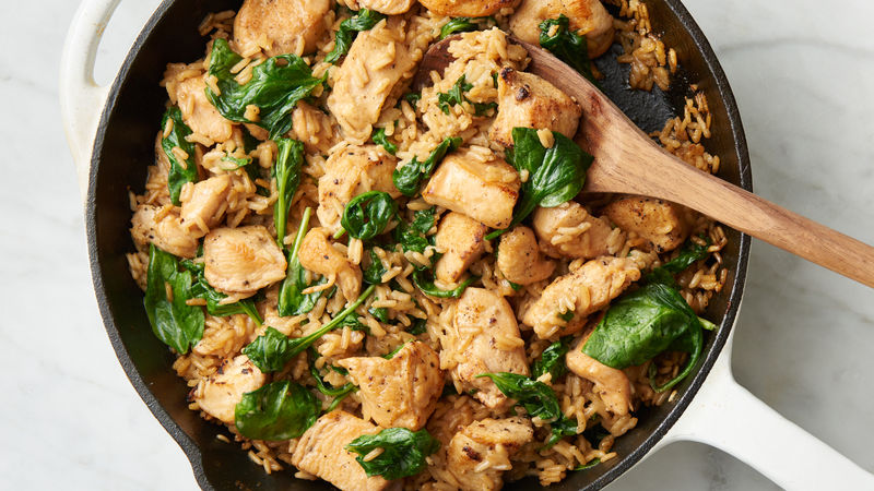 One Pot Creamy Garlic Chicken And Rice Recipe Tablespoon Com