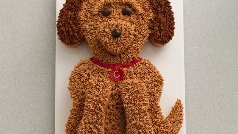 Cute Golden Doodle Dog Cake Recipe 