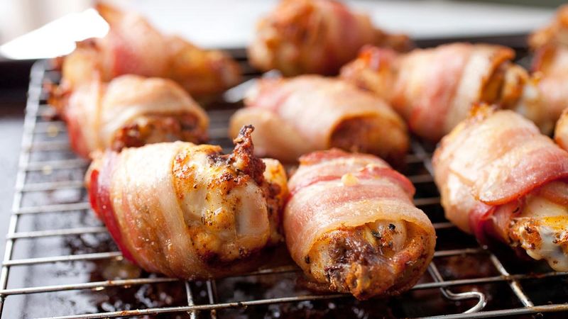 Bacon Wrapped Chicken Wings Recipe Tablespoon Com