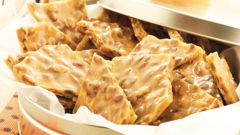 Roasted Pumpkin Seed Brittle Recipe Bettycrocker Com