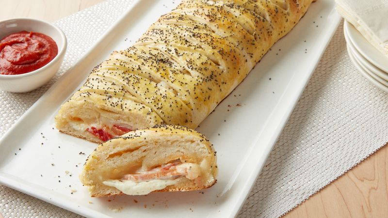 Braided Stuffed Pizza Bread Recipe Pillsbury Com