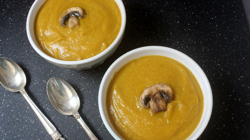 Sopa de champiñones y calabaza