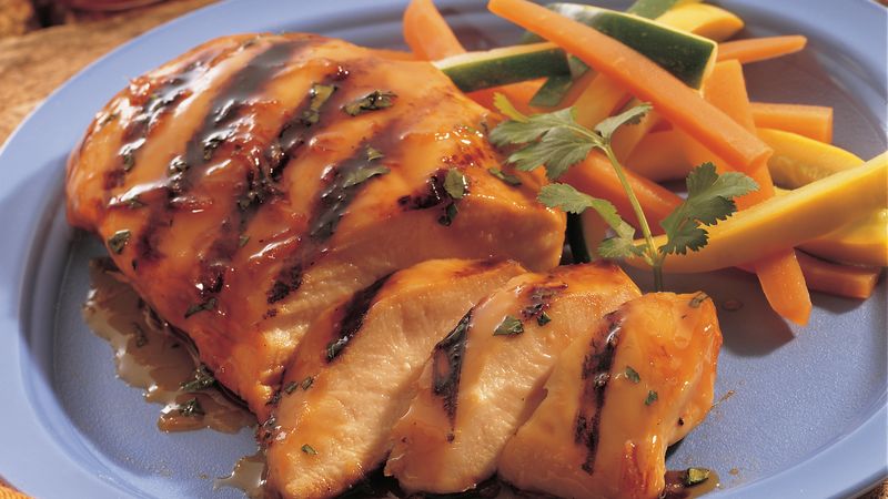 Grilled Apple- and Ginger-Glazed Chicken Breasts