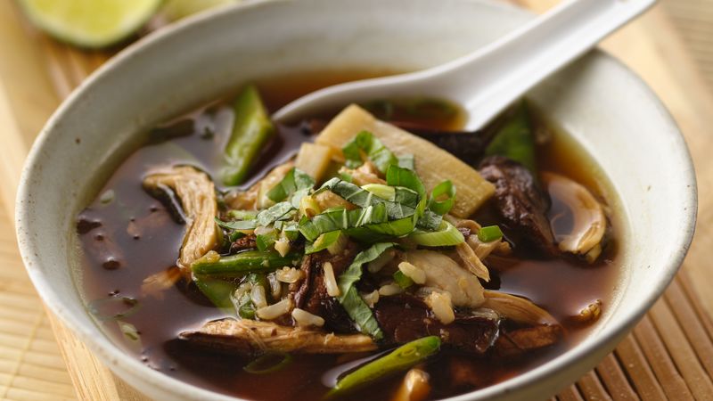 Asian Mushroom Chicken Soup Recipe - BettyCrocker.com