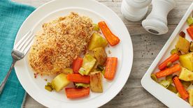 Deviled Chicken with Roasted Vegetables Sheet-Pan Dinner