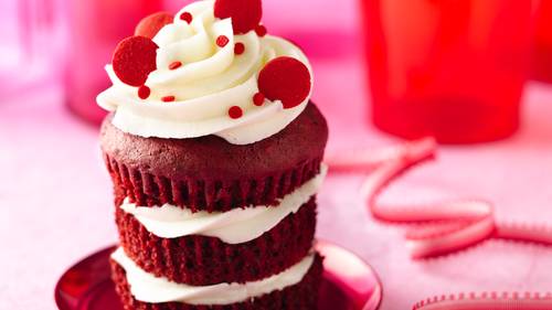 red velvet birthday cupcake