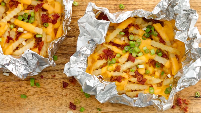 Grilled Foil Pack Cheesy Fries | Easy Foil-Wrapped Camping Recipes For Outdoor Meals