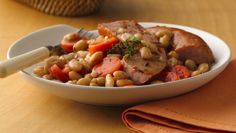 Braised Sausage and Beans