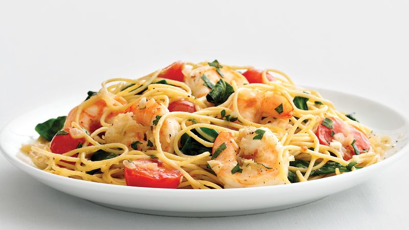 Skinny Garlic Shrimp Pasta Recipe - BettyCrocker.com