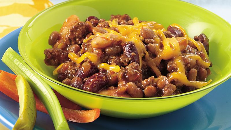 Slow Cooker Favorite Ground Beef And Beans Recipe Bettycrocker Com