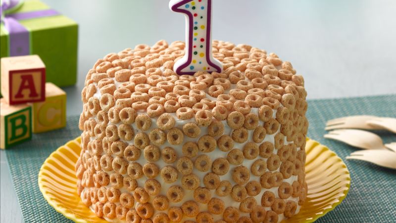 Cheerios First Birthday Cake Recipe Bettycrocker Com