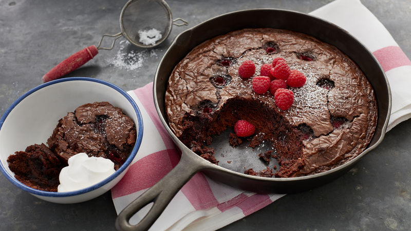 Raspberry Skillet Brownie