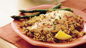 Chicken with Orange-Pecan Rice