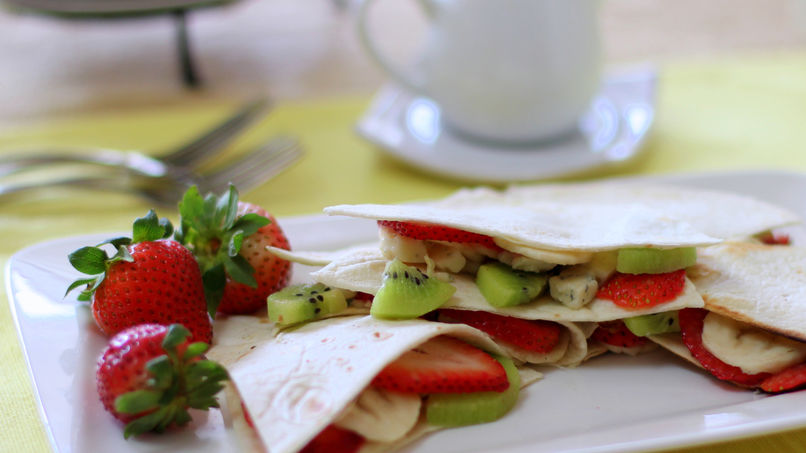 Quesadillas de Frutas con Queso Gorgonzola