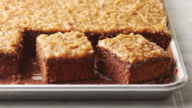 Easy German Chocolate Sheet Cake Recipe Tablespoon Com