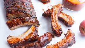 Grilled Chipotle Peach BBQ Ribs