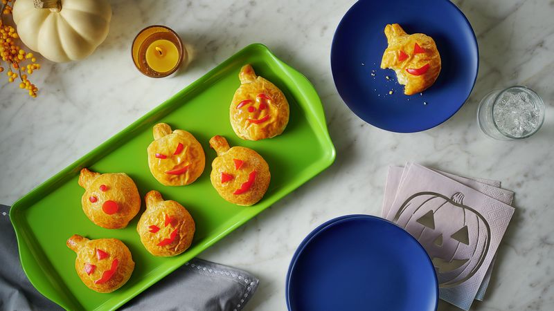 Crescent-Wrapped Cheesy Jack-o'-Lanterns