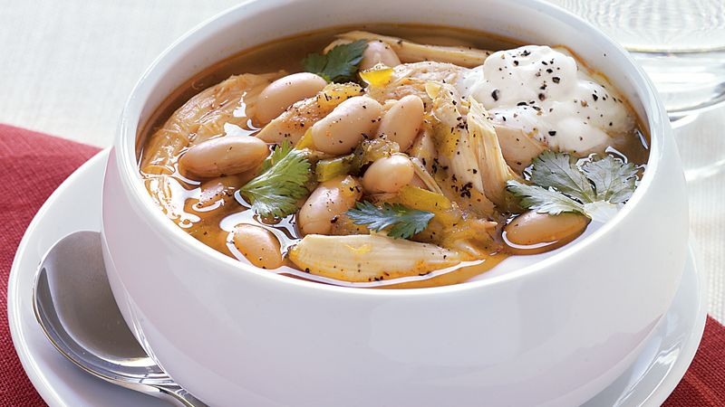 Southwestern Chicken And White Bean Soup Recipe Bettycrocker Com