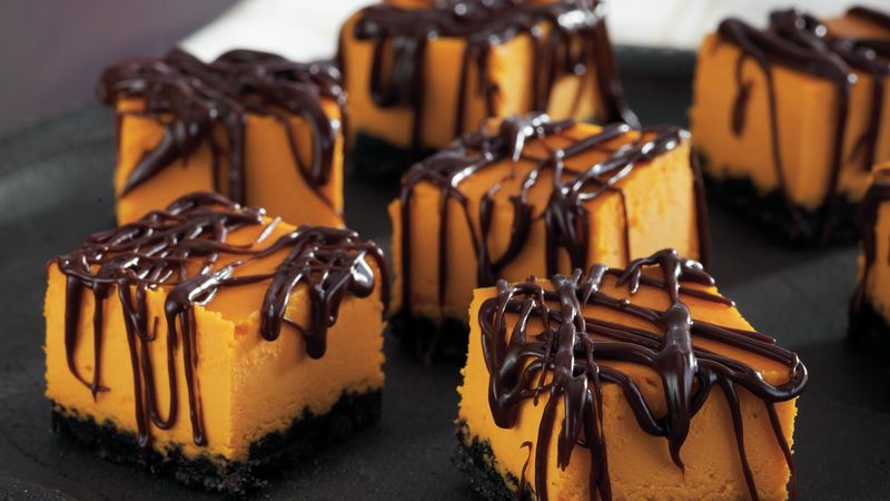 Black and Orange Cheesecake Squares