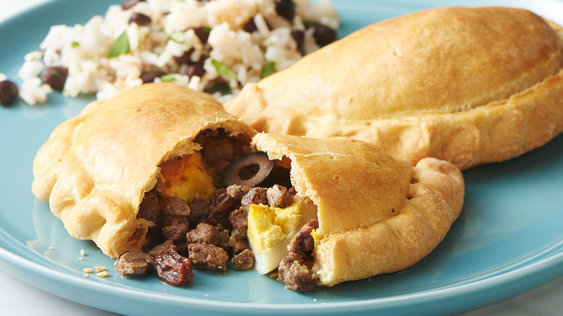 Chilean Empanadas with Beef, and rice.