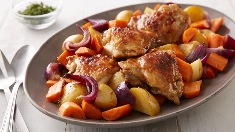 Slow Cooker Balsamic Honey Glazed Chicken And Vegetables Recipe Bettycrocker Com