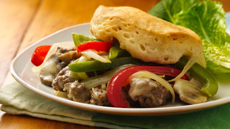 Philly Cheese and Ground Beef Casserole