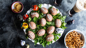 Spicy Football Deviled Eggs