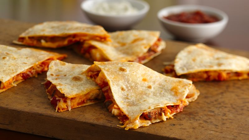 Chicken and cheese quesadillas