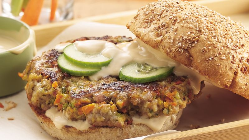 Teriyaki Veggie-Pork Burgers
