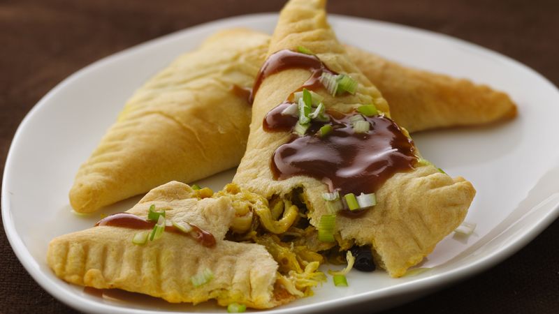 Indonesian Chicken Turnovers with Spicy Peanut Sauce